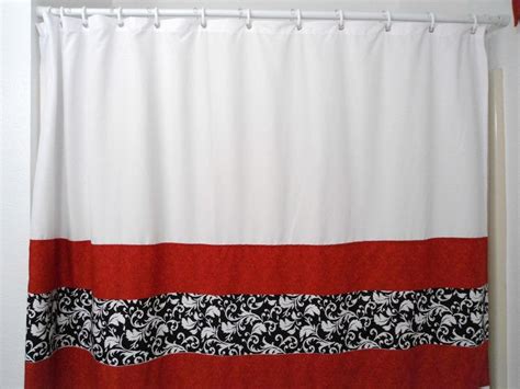 red black white shower curtain